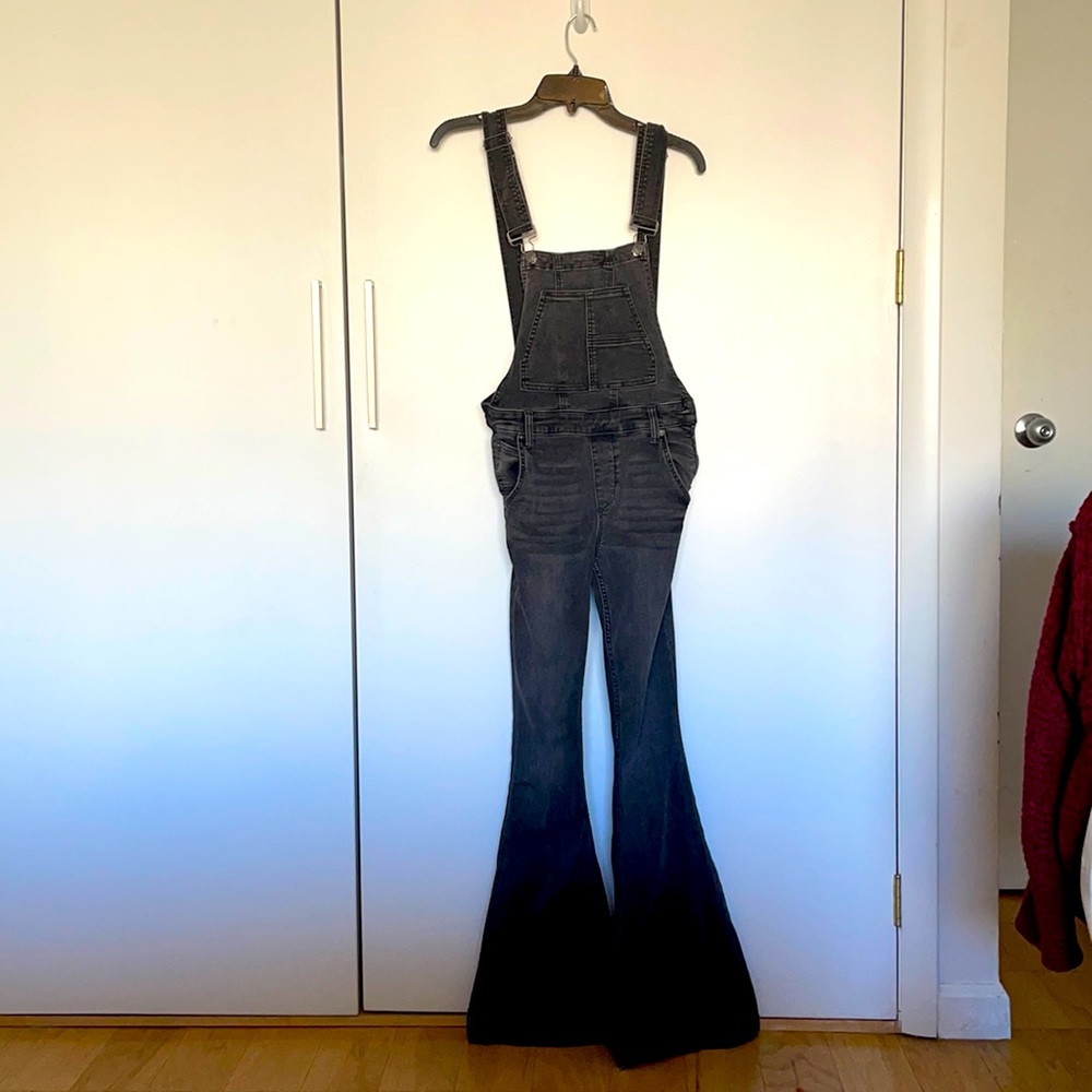70s inspired free people flare overalls